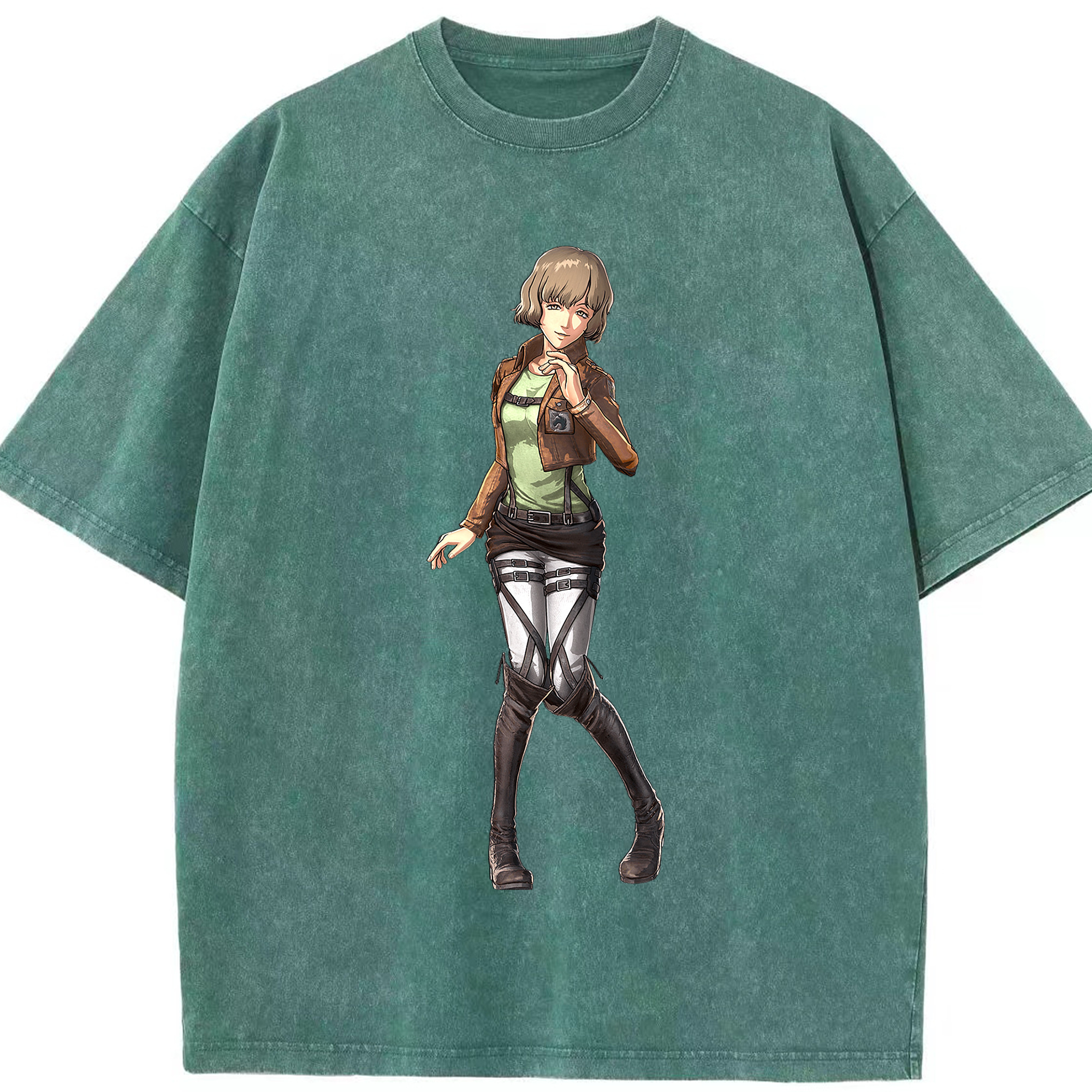 （画像用） 進撃の巨人 ヒツチ Attack on Titan Hitch 綿100% ヴィンテージ風 半袖Tシャツ（フロントプリント）